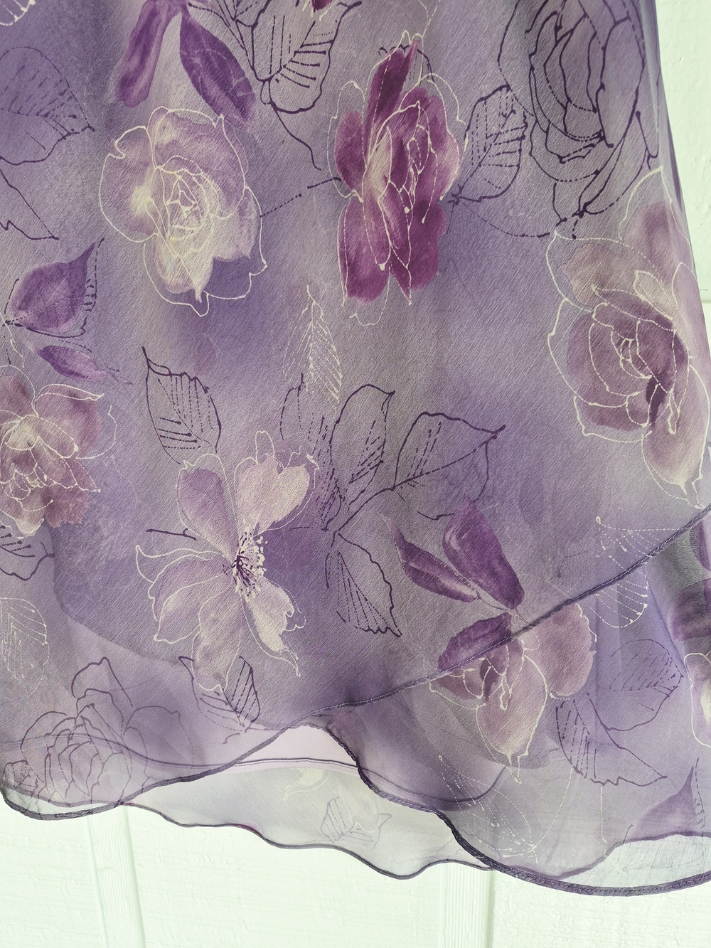 Vtg R&M Richards Purple Floral High-Low Skirt Size 14 Fairycore Coquette - Picture 3 of 4